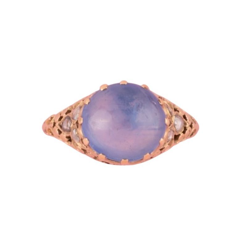 Bague ancienne en or jaune 14k et saphir - Castafiore