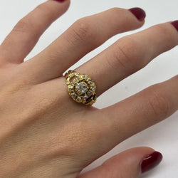 Bague ANCIENNE en or jaune et diamants - Castafiore