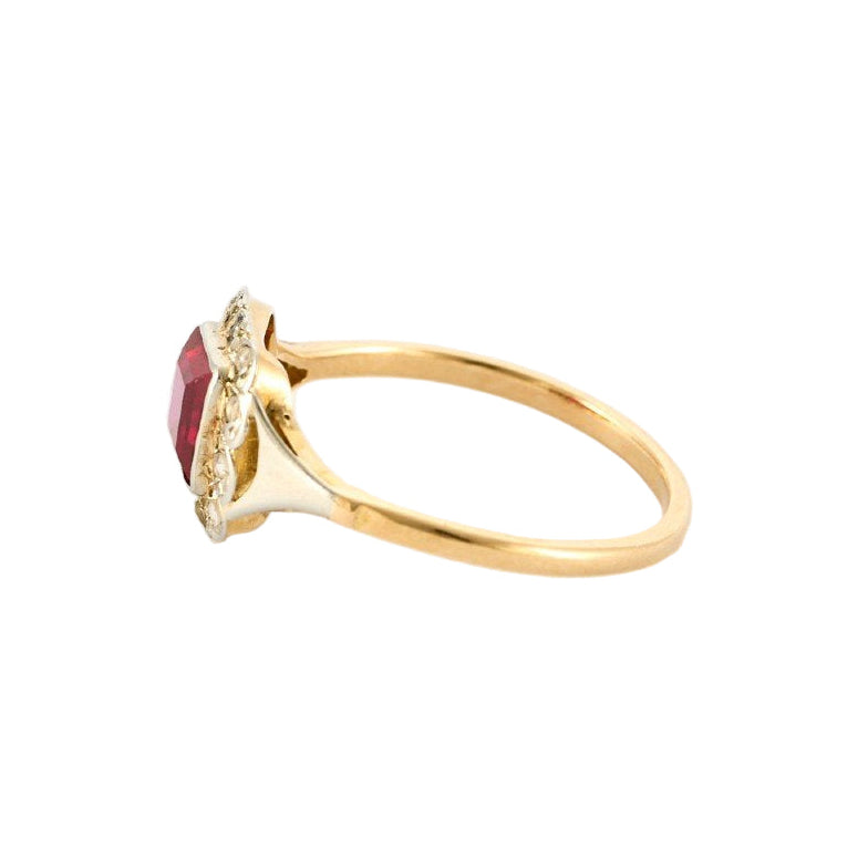 Bague Ancienne en or jaune et or blanc diamants - Castafiore
