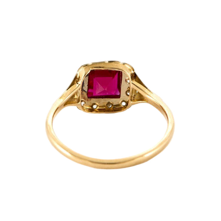 Bague Ancienne en or jaune et or blanc diamants - Castafiore