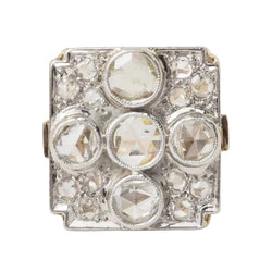 Bague ancienne en or jaune et platine avec diamants - Castafiore