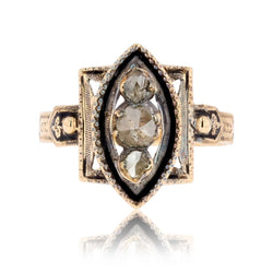 Bague ancienne en or rose et diamant - Castafiore