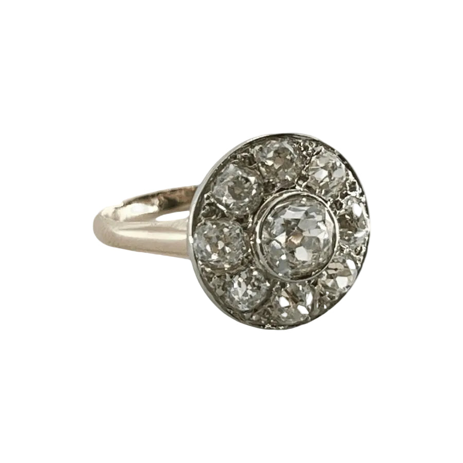 Bague ANCIENNE en or rose et diamants - Castafiore