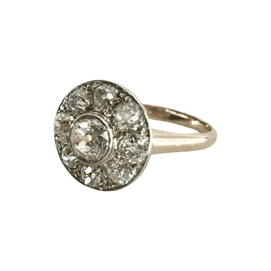 Bague ANCIENNE en or rose et diamants - Castafiore