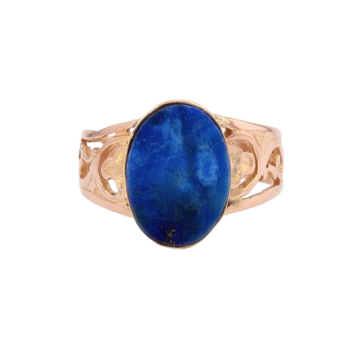 Bague ANCIENNE en or rose et lapis - lazuli - Castafiore