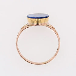 Bague ANCIENNE en or rose et lapis - lazuli - Castafiore