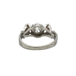 Bague ANCIENNE entrelacs en or blanc et diamant - Castafiore