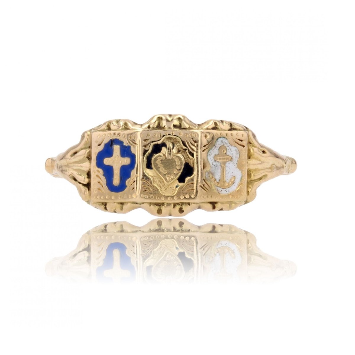 Bague ANCIENNE Foi en or jaune - Castafiore