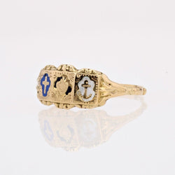 Bague ANCIENNE Foi en or jaune - Castafiore