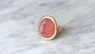 Bague Ancienne Intaille Cornaline sur Or Rose - Castafiore