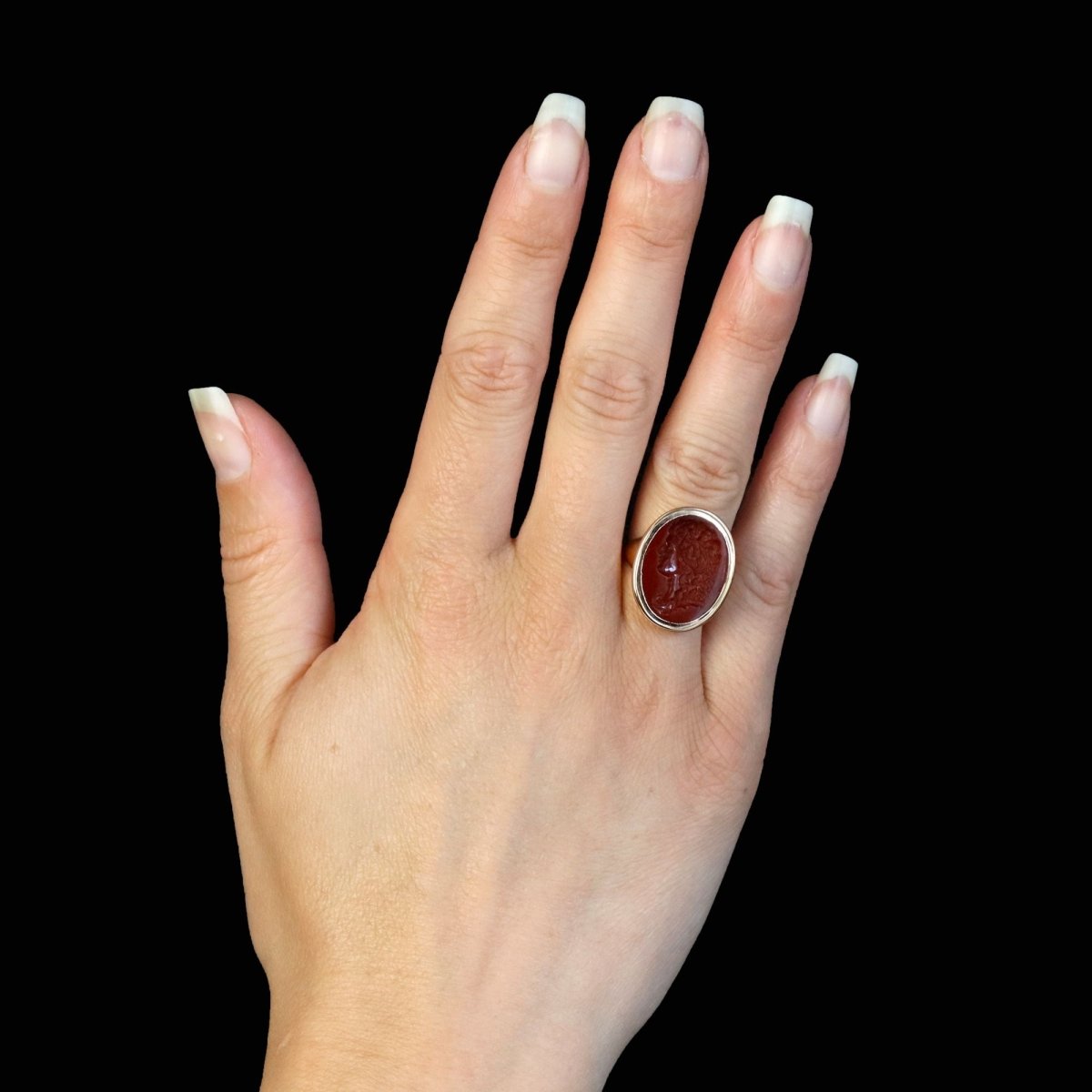 Ring old intaglio on red jasper