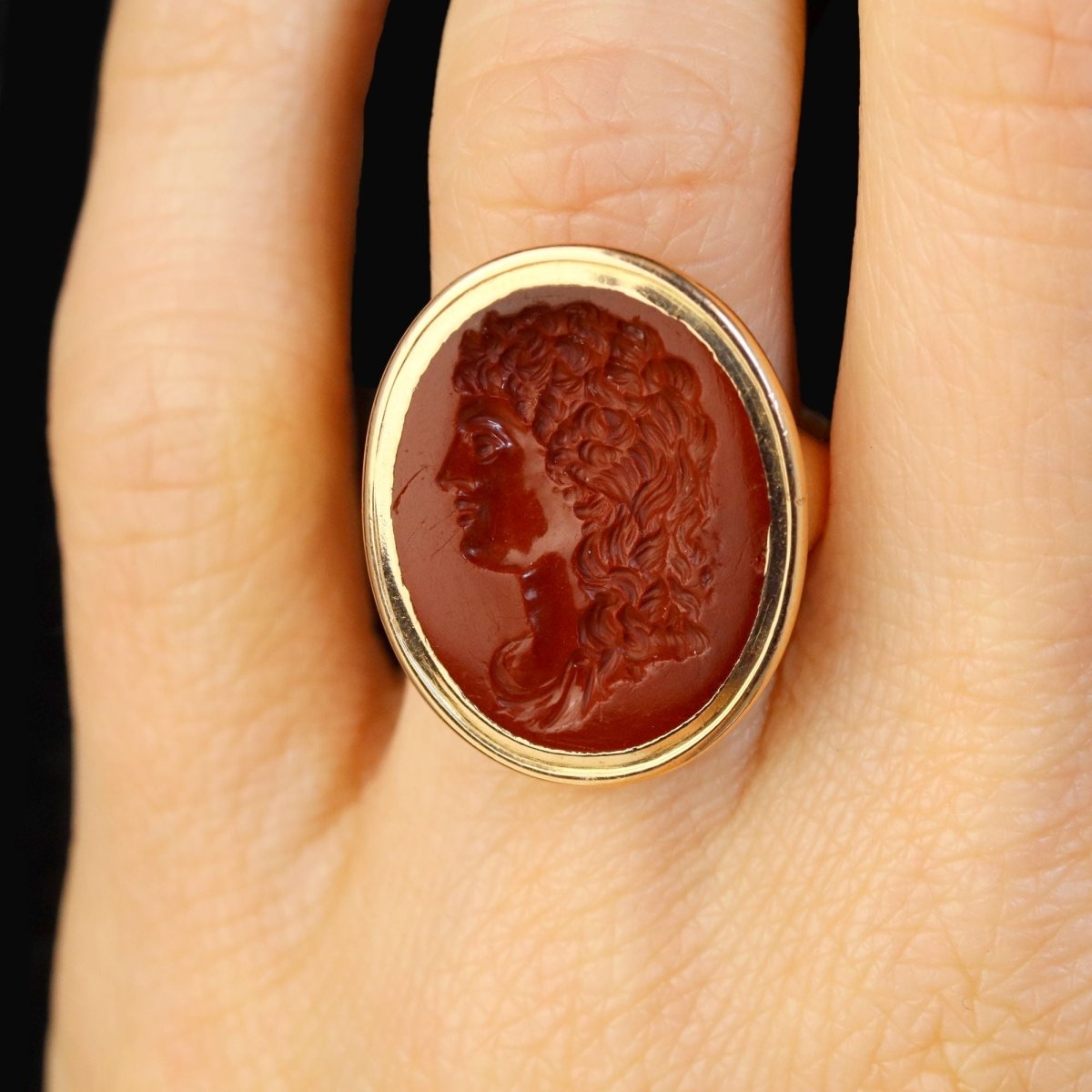Ring old intaglio on red jasper