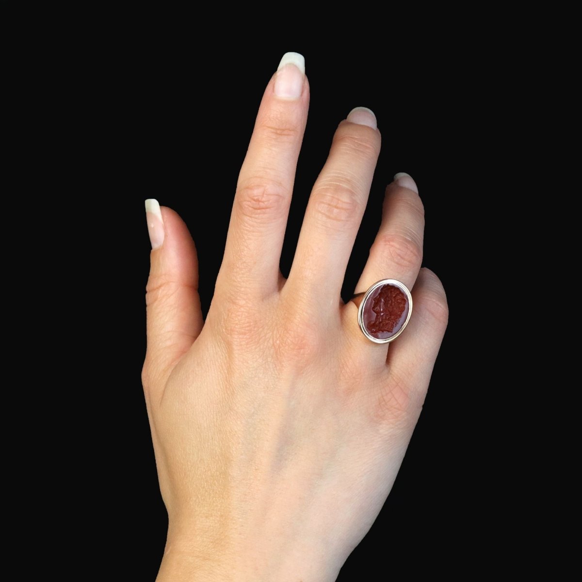 Ring old intaglio on red jasper