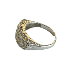 Bague Ancienne Jarretière en or blanc et diamants - Castafiore