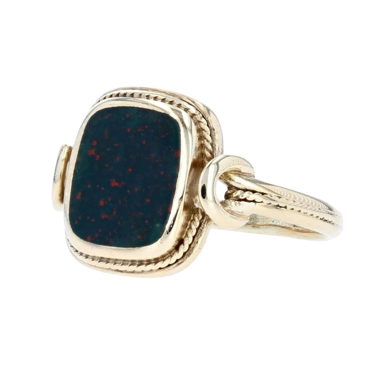 Bague ancienne jaspe sanguin et or - Castafiore