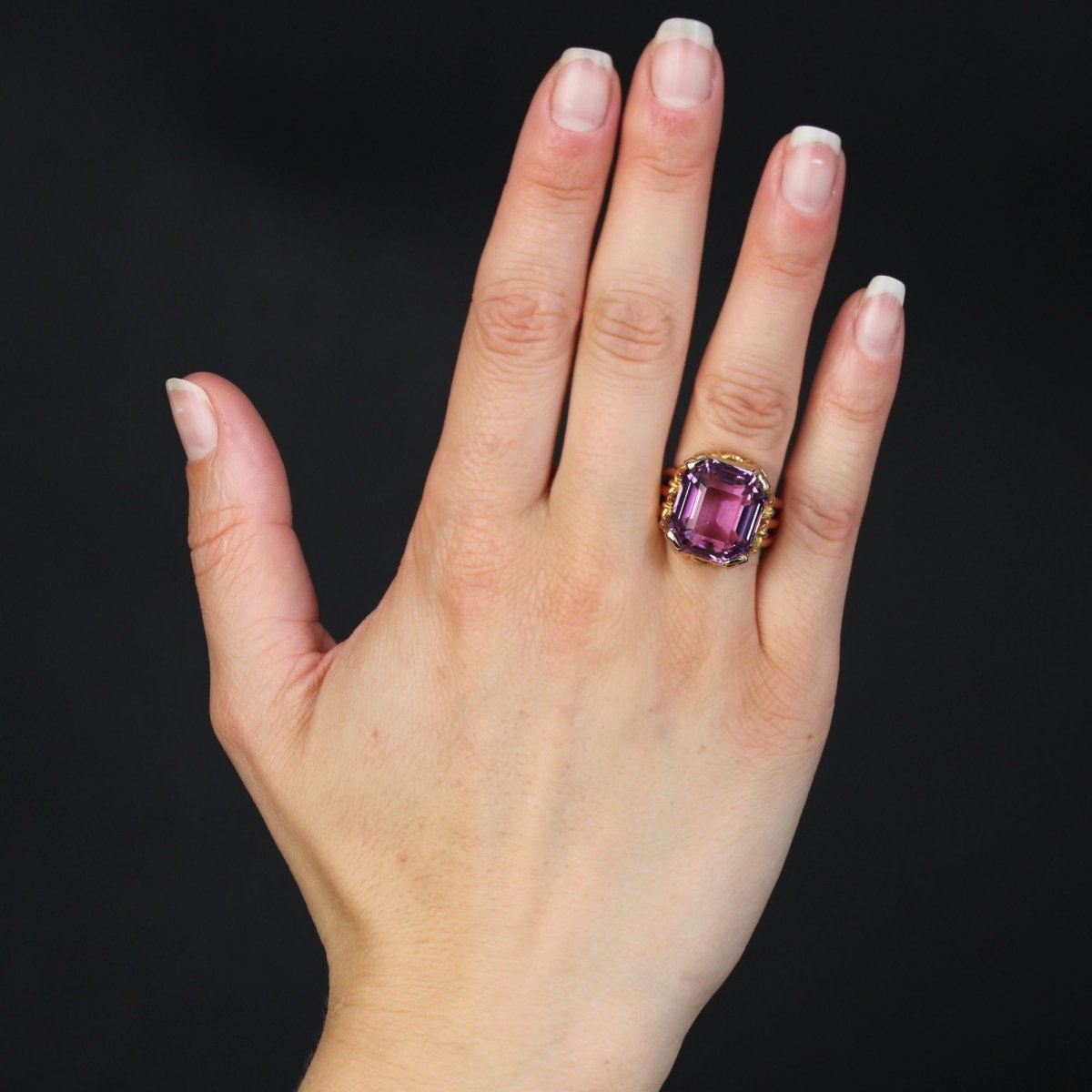 Bague ancienne Kunzite - Castafiore