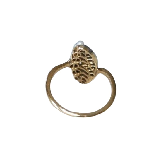 Bague Ancienne Muguet Perles et Diamants - Castafiore