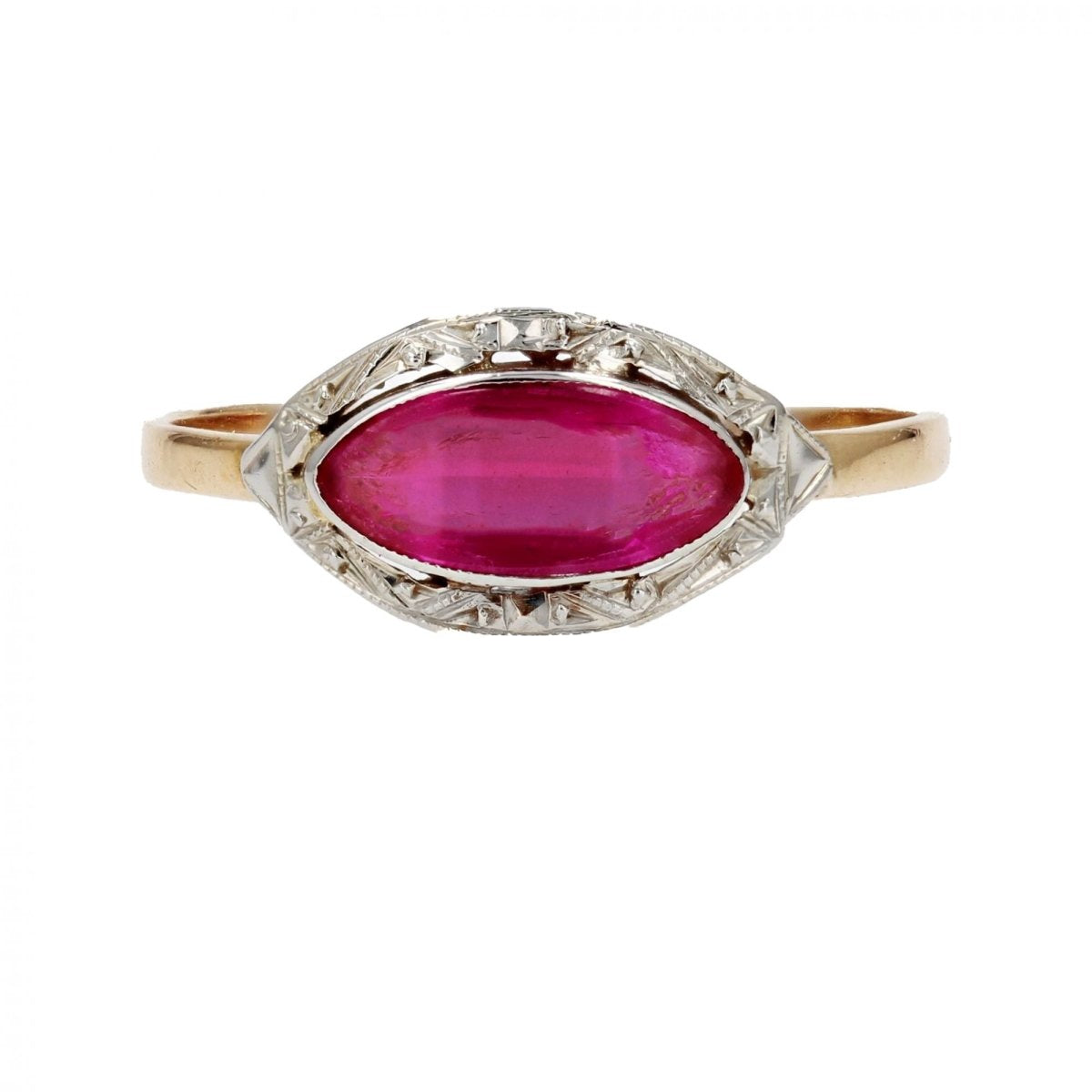 Bague ancienne or et rubis de synthèse - Castafiore