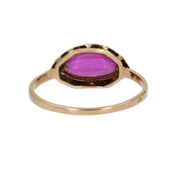 Bague ancienne or et rubis de synthèse - Castafiore