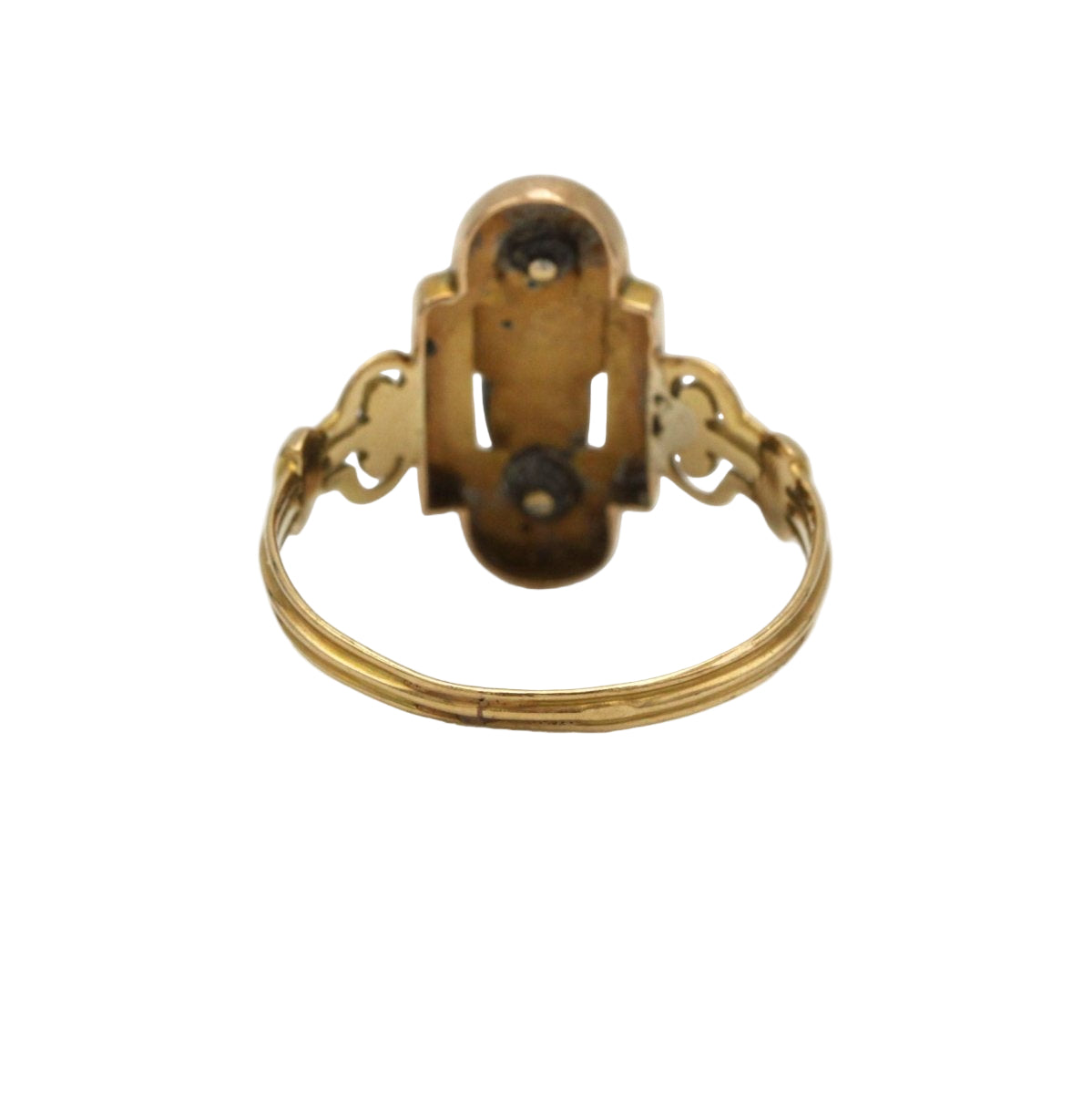 Bague Ancienne - Or jaune, Argent & Opales - Castafiore