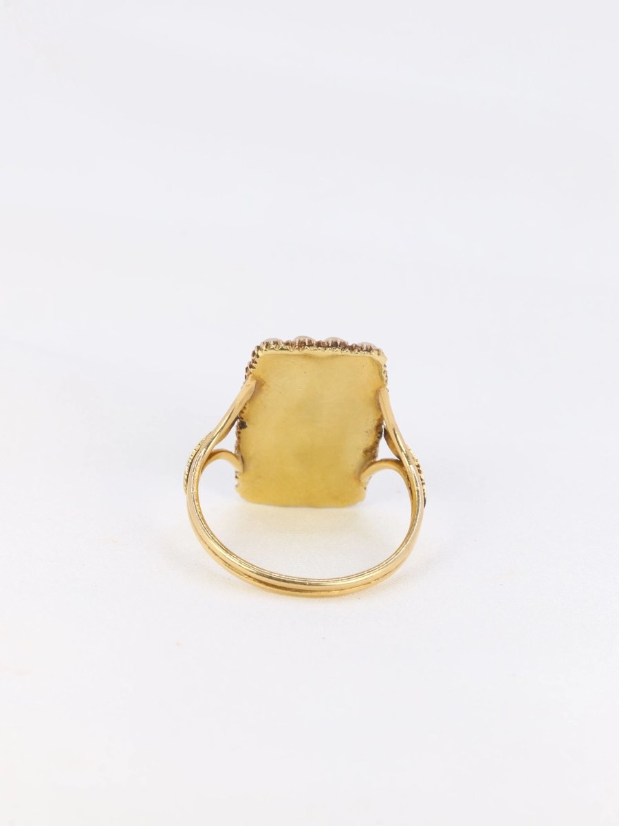 Bague ancienne or lapis - lazuli perles fines - Castafiore