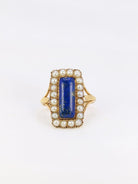 Bague ancienne or lapis - lazuli perles fines - Castafiore