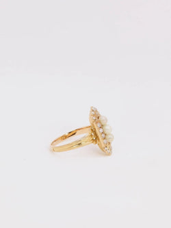 Bague ancienne or perles fines - Castafiore