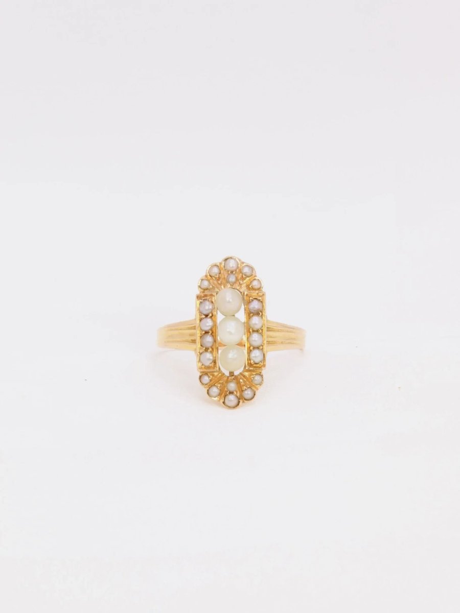 Bague ancienne or perles fines - Castafiore