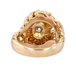 Bague ancienne or tressé et diamants - Castafiore