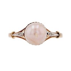 Bague ancienne perle et diamants taillés en rose - Castafiore