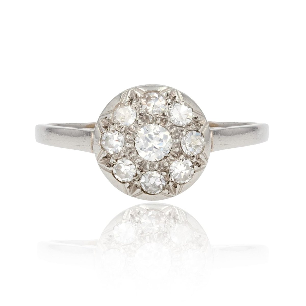 Bague ancienne ronde diamants - Castafiore