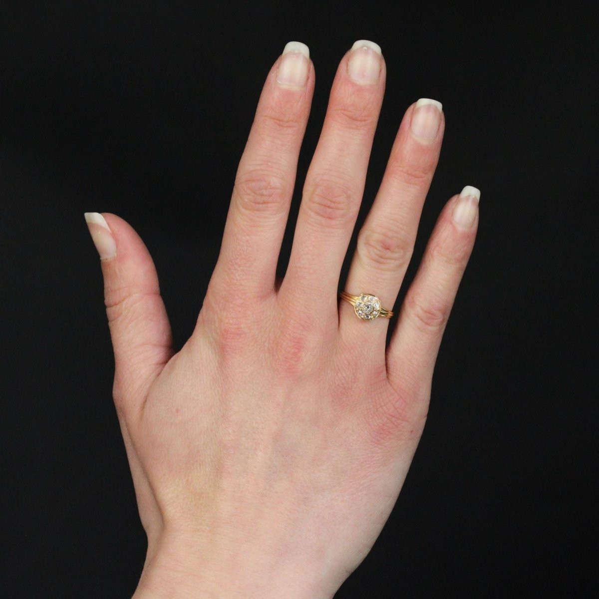 Bague ancienne ronde diamants - Castafiore