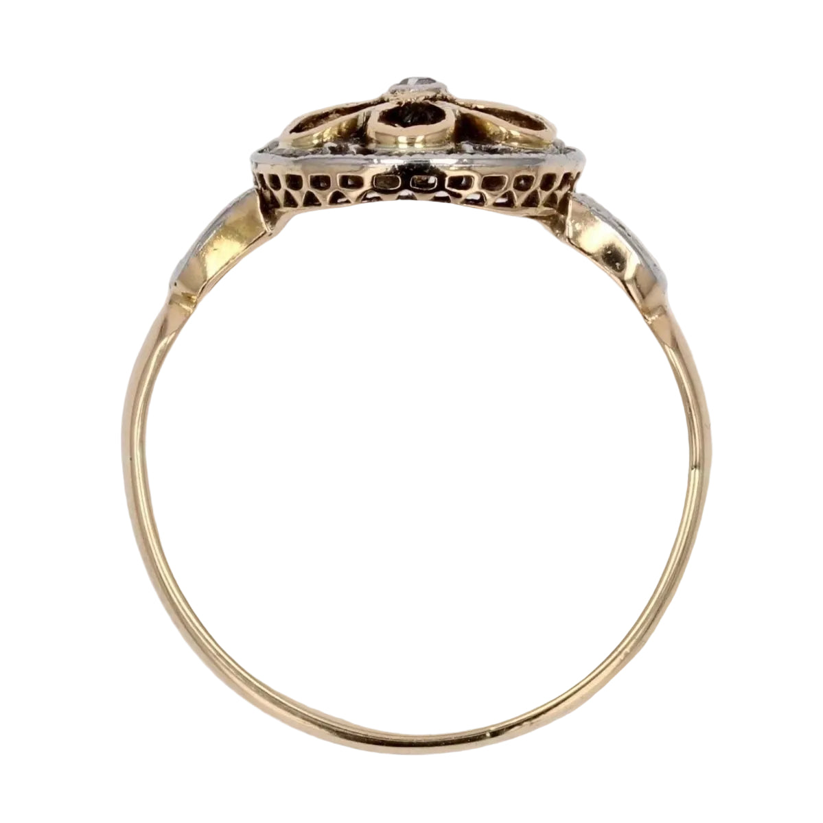 Bague ancienne rosace diamants taillés en rose - Castafiore