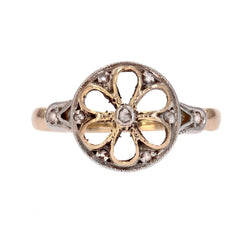 Bague ancienne rosace diamants taillés en rose - Castafiore