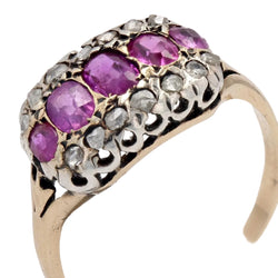 Bague ancienne rubis diamants - Castafiore