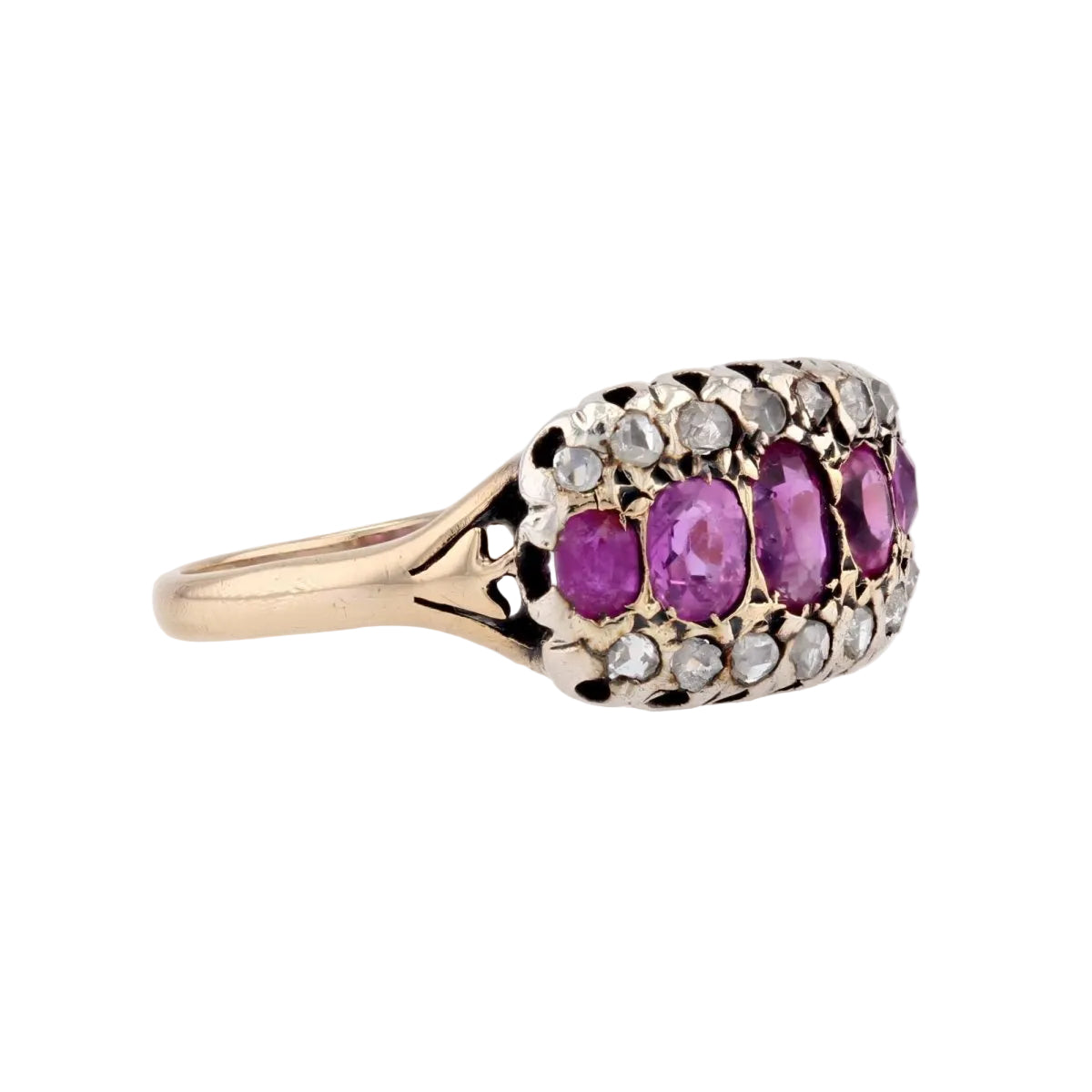 Bague ancienne rubis diamants - Castafiore