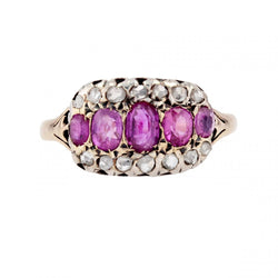 Bague ancienne rubis diamants - Castafiore