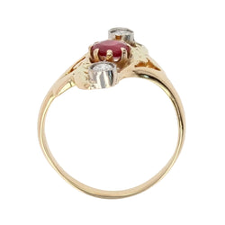 Bague ancienne rubis diamants Art nouveau - Castafiore