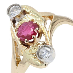 Bague ancienne rubis diamants Art nouveau - Castafiore
