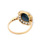 Bague Ancienne Saphir Naturel 4CTS et Diamants - Castafiore