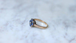 Bague ancienne saphirs et diamants sur or rose - Castafiore