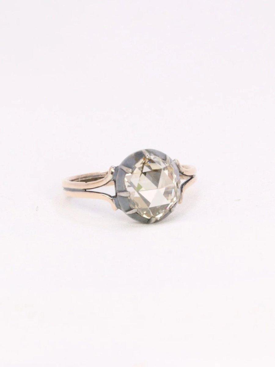 Bague ancienne solitaire diamant taille rose 1,6 ct - Castafiore