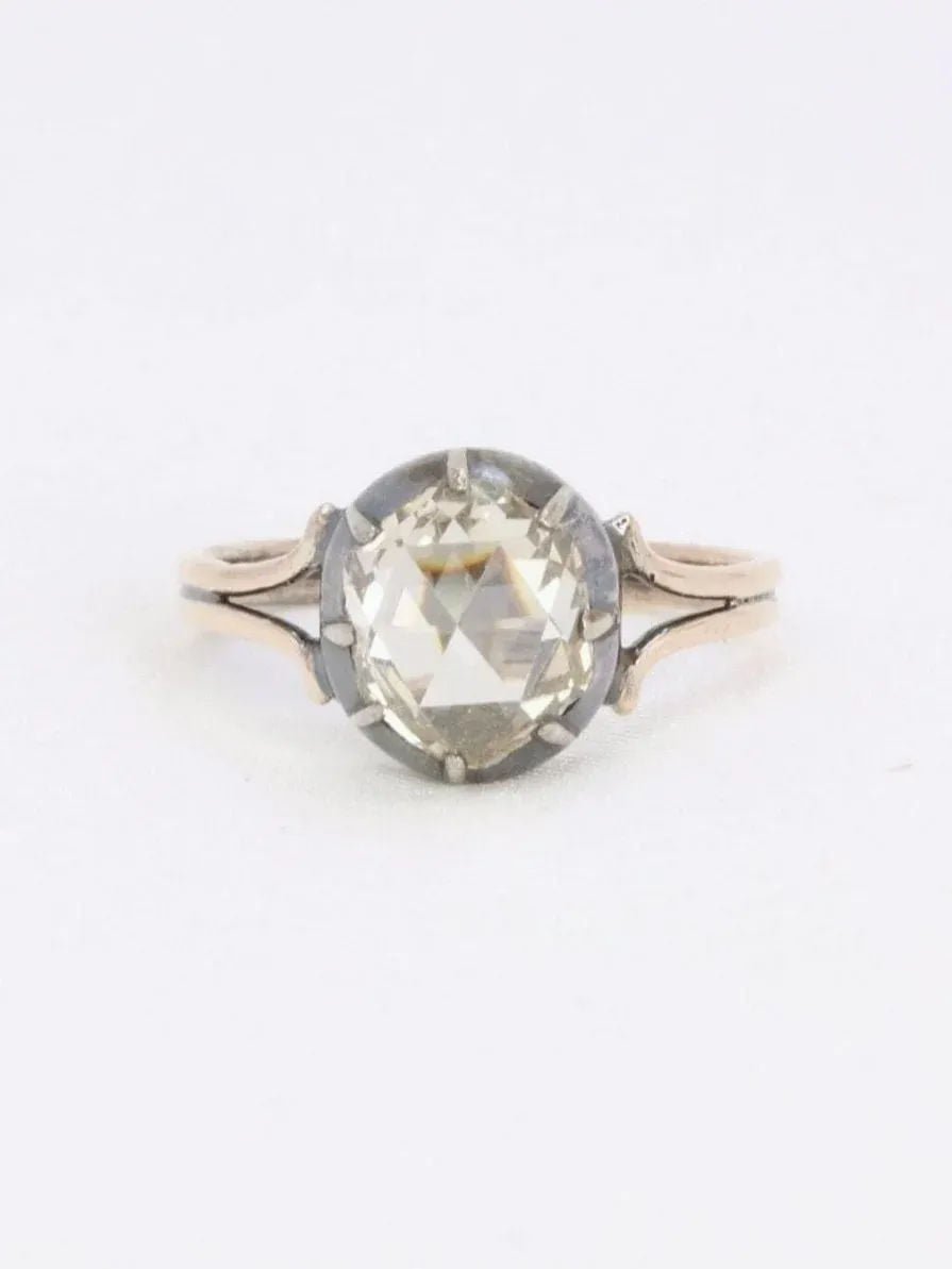Bague ancienne solitaire diamant taille rose 1,6 ct - Castafiore