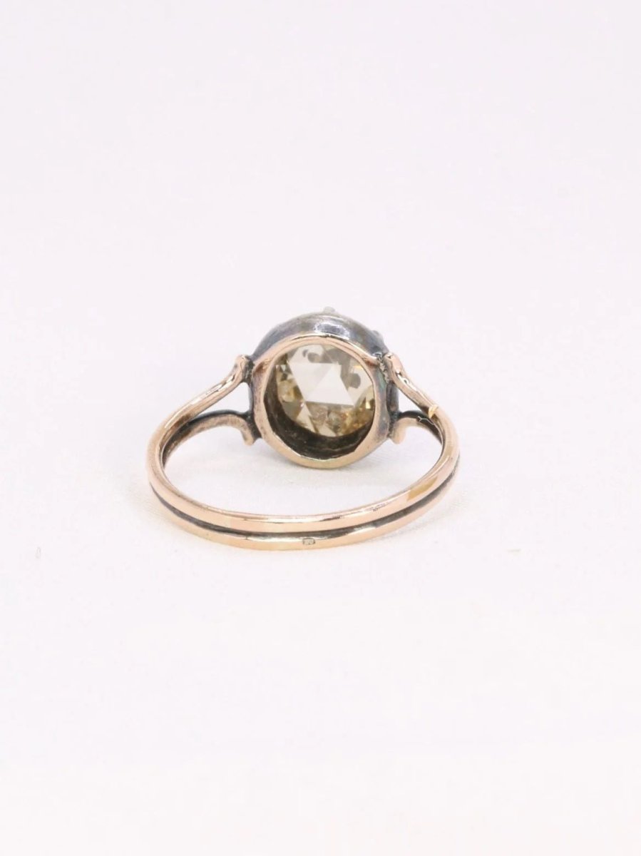 Bague ancienne solitaire diamant taille rose 1,6 ct - Castafiore