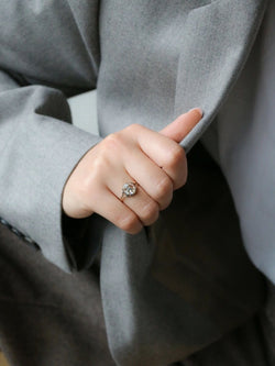 Bague ancienne solitaire diamant taille rose 1,6 ct - Castafiore