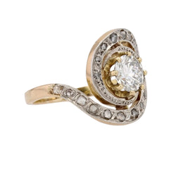 Bague ancienne tourbillon de diamants - Castafiore