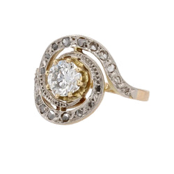 Bague ancienne tourbillon de diamants - Castafiore