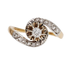 Bague ancienne tourbillon diamants - Castafiore