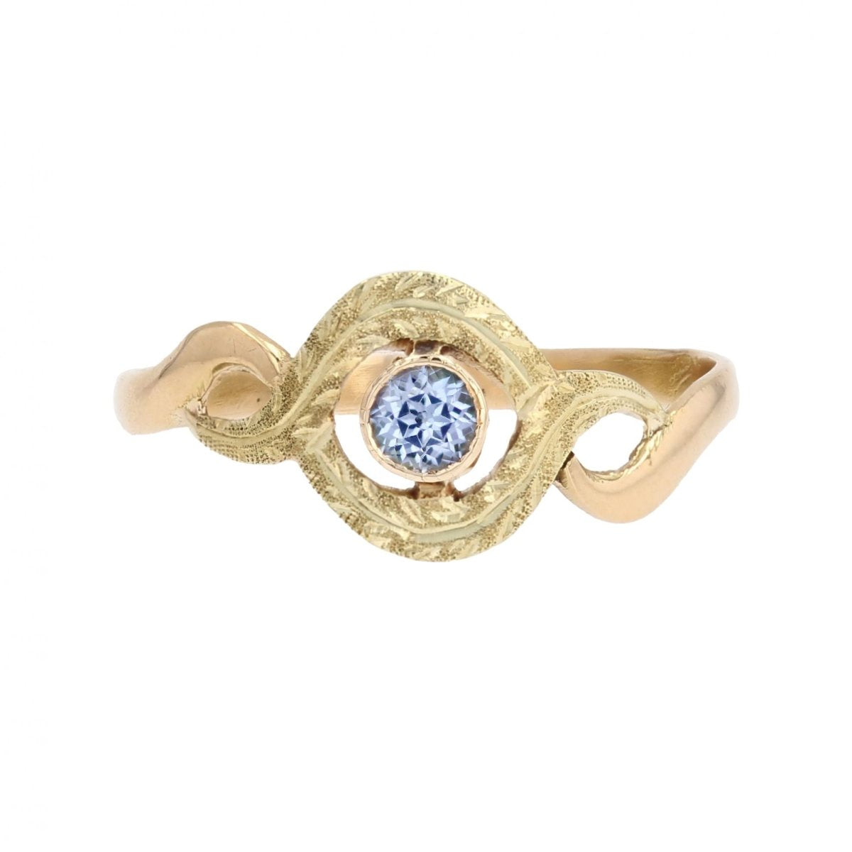 Bague ANCIENNE Tourbillon en or jaune et saphir - Castafiore