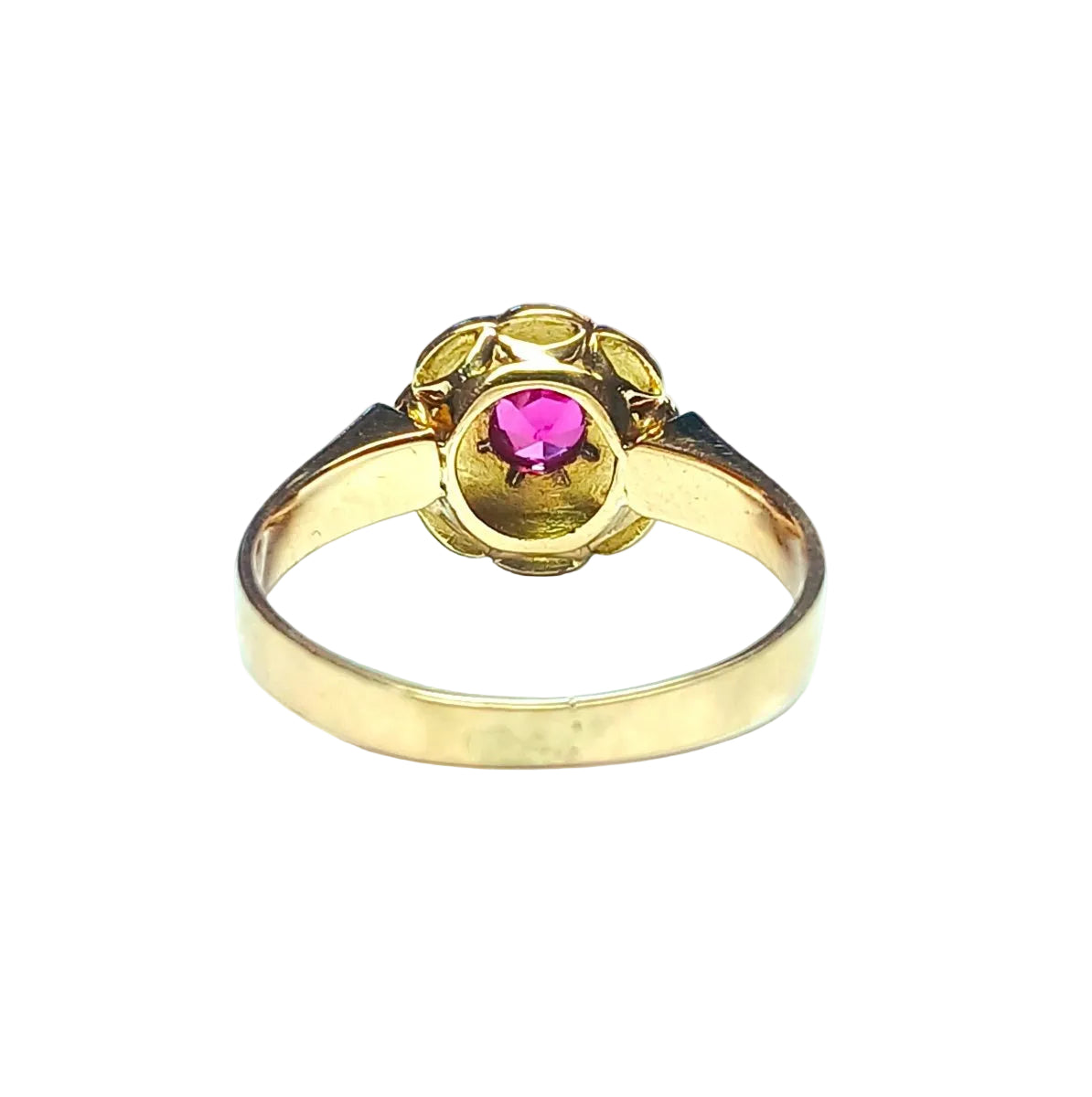 Bague ANCIENNE XIXe siècle en or rose saphir rose et perles fines - Castafiore